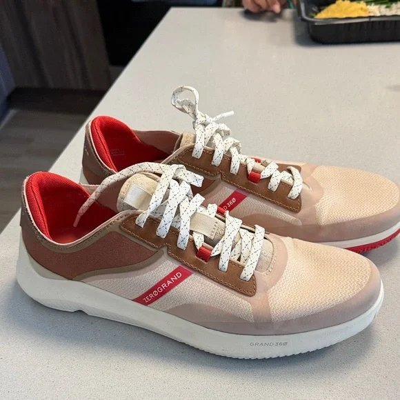 Cole Haan men’s ZeroGrand Sneakers - Cream and Red size 11 - Picture 3 of 3